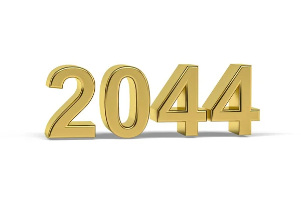 Golden Number 2044 Jaar 2044 Geïsoleerd Witte Achtergrond Render — Stockfoto