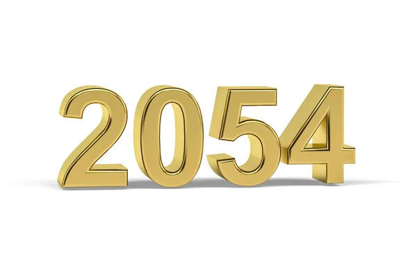 Χρυσός Αριθμός 2054 Έτος 2054 Απομονώνονται Λευκό Φόντο Καθιστούν — Φωτογραφία Αρχείου