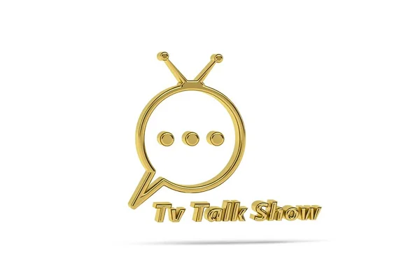 Golden Talk Show Icon Isolated White Background Render — Fotografia de Stock