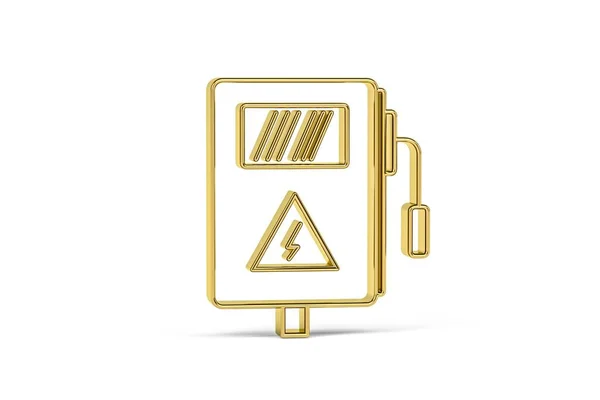 Golden Electrical Switchboard Icon Isolated White Background Render — Foto Stock
