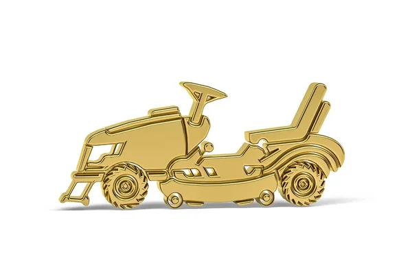 Golden Lawn Mower Icon Isolated White Background Render —  Fotos de Stock