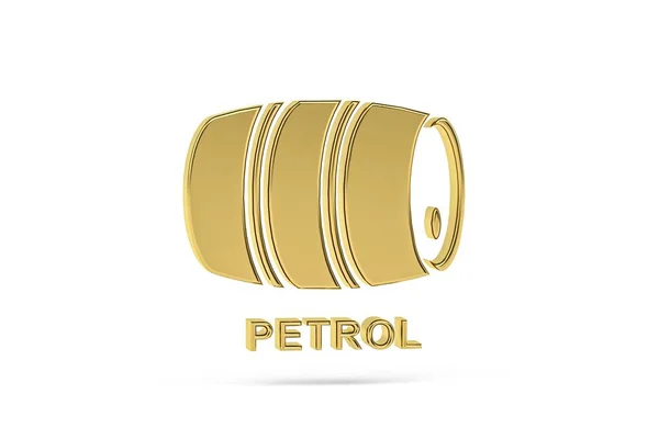 Goldenes Barrel Symbol Isoliert Auf Weißem Hintergrund Renderer — Stockfoto