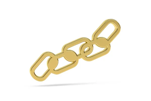 Golden Chain Icon Isolated White Background Render — Stock Photo, Image