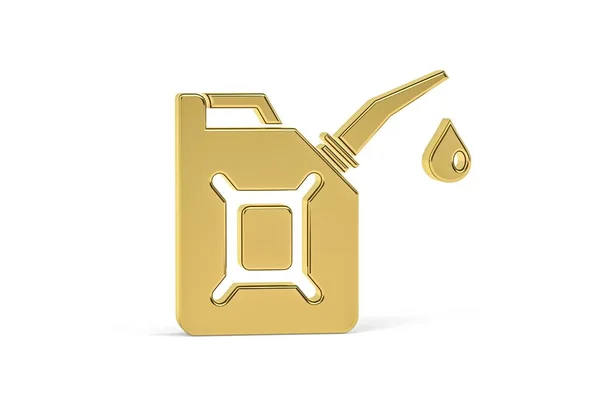 Golden Canister Icon Isolated White Background Render — Stok fotoğraf