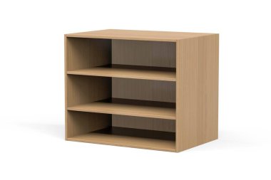 Elegant and modern veneered cabinet on white background - 3d render