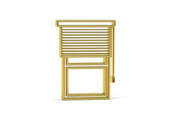 Golden Blinds Icon Isolated White Background Render —  Fotos de Stock