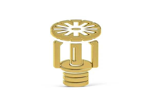 Golden Sprinkler Icon Isolated White Background Render — Fotografia de Stock