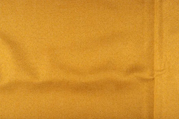Yellow Fabric Texture Top View Close Piece Crumpled Linen Fabric — Stock Photo, Image