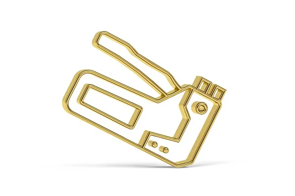 Golden Stapler Icon Isolated White Background Render — Foto Stock