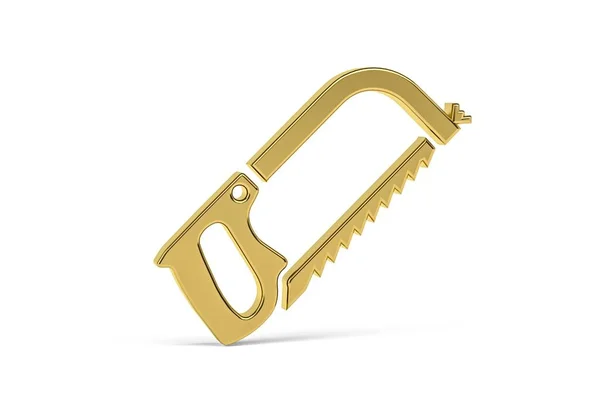 Golden Saw Icon Isolated White Background Render — Stock Photo, Image