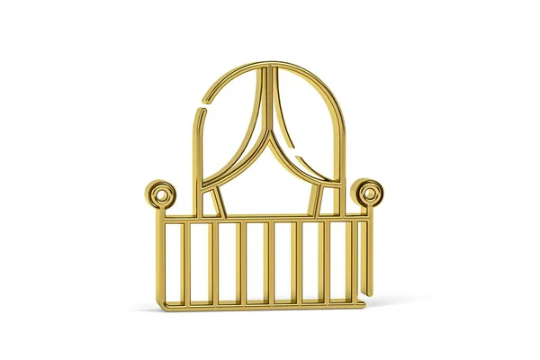 Golden Terrace Icon Isolated White Background Render — Stock fotografie