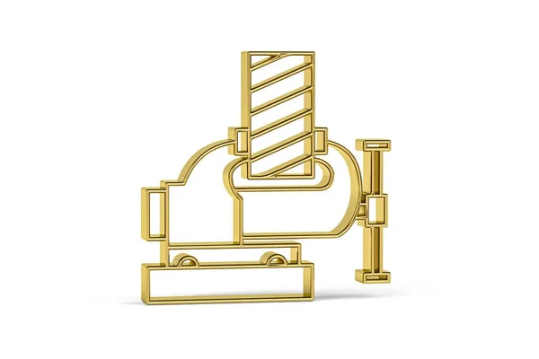 Golden Vice Icon Isolated White Background Render — 스톡 사진