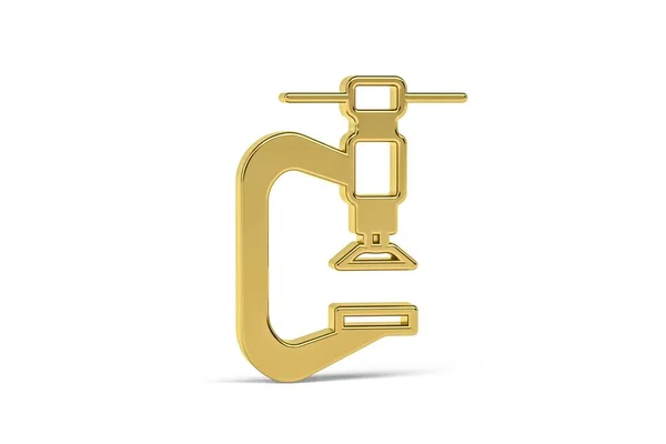 Golden Vice Icon Isolated White Background Render — Foto Stock