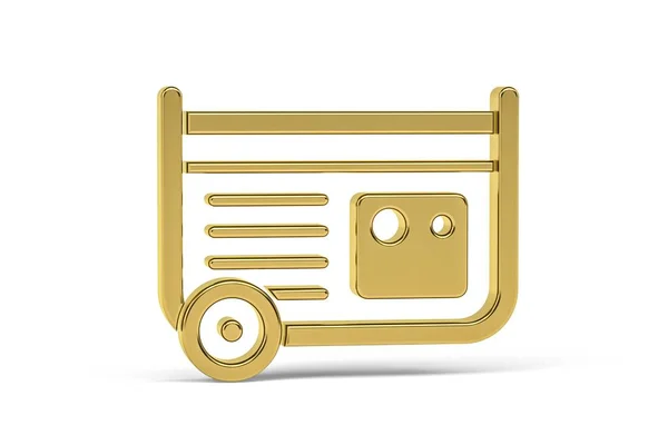 Golden Power Generator Icon Isolated White Background Render — Fotografia de Stock