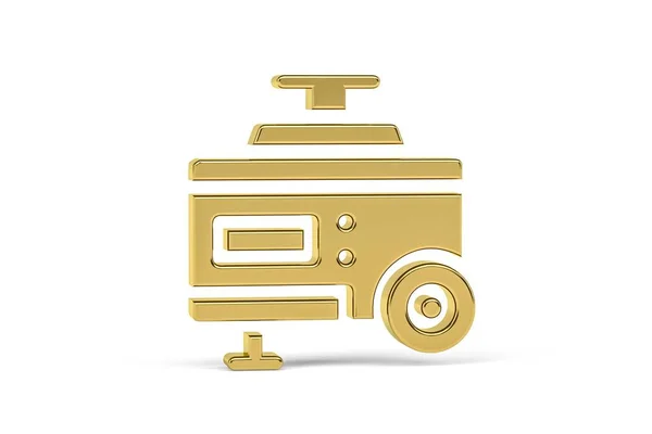 Golden Power Generator Icon Isolated White Background Render — Foto de Stock