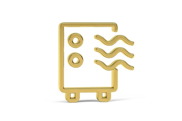 Golden Air Conditioning Icon Isolated White Background Render — Fotografia de Stock
