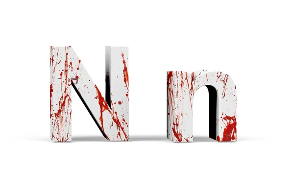 Bloody Letter Three Dimensional Uppercase Lowercase Texture Blood White Background — Foto Stock