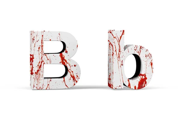 Bloody Letter Three Dimensional Uppercase Lowercase Texture Blood White Background — ストック写真