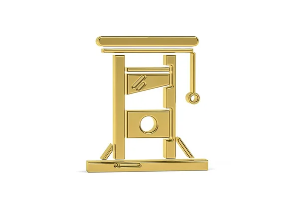 Golden Guillotine Icon Isolated White Background Render — Stock Fotó