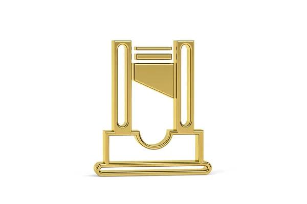 Golden Guillotine Icon Isolated White Background Render — Stock Fotó