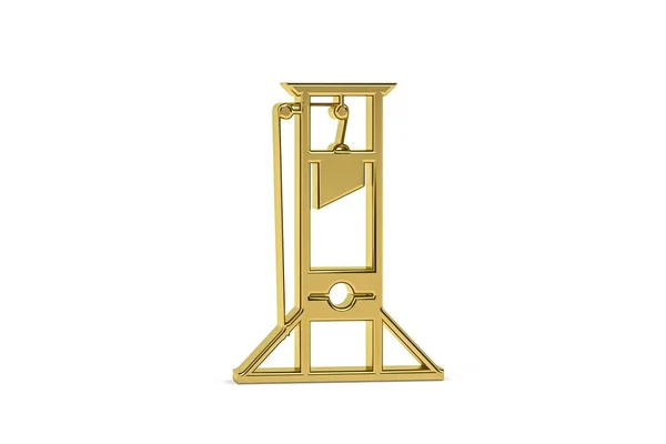 Golden Guillotine Icon Isolated White Background Render — Foto Stock