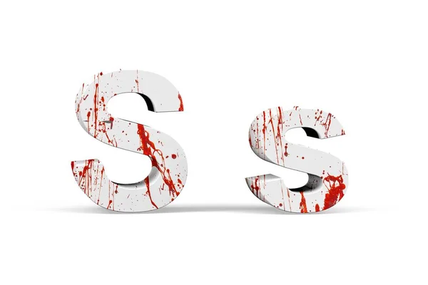 Bloody Letter Three Dimensional Uppercase Lowercase Texture Blood White Background — Foto Stock