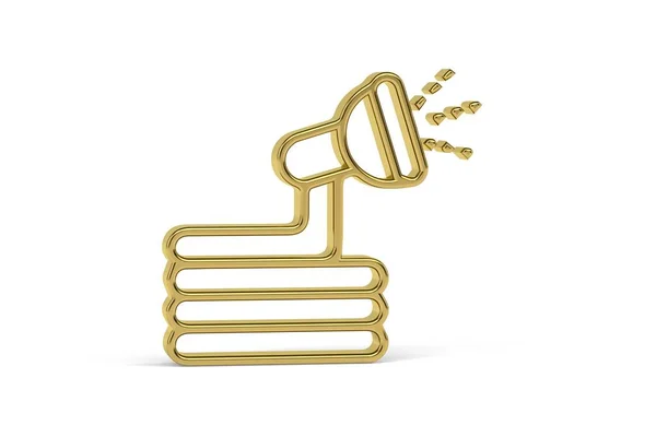 Golden Hose Icon Isolated White Background Render — 스톡 사진