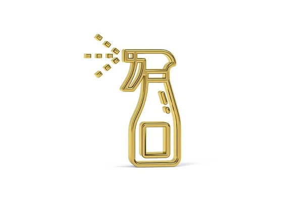 Golden Sprayer Icon Isolated White Background Render — Stock Photo, Image