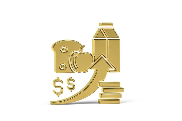 Golden Inflation Icon Isolated White Background Render — Stock Photo, Image