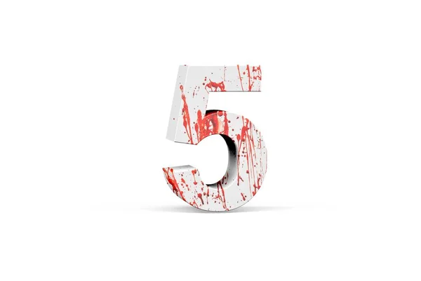 Bloody Digit Three Dimensional Number Texture Blood White Background Render — Zdjęcie stockowe