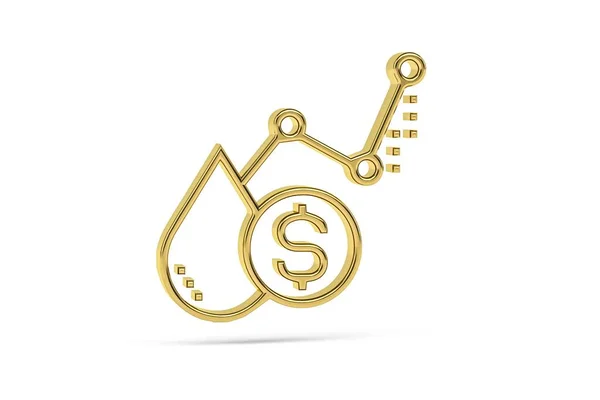 Golden Inflation Icon Isolated White Background Render — 스톡 사진