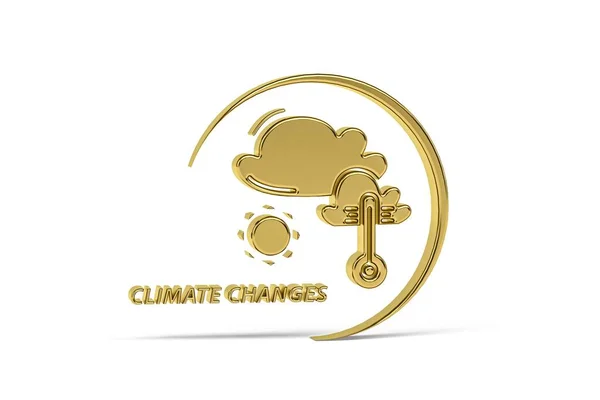 Golden Climate Change Icon Isolated White Background Render — Fotografia de Stock