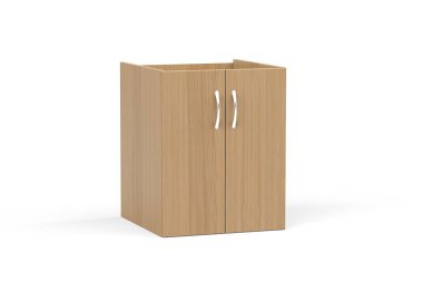 Elegant and modern veneered cabinet on white background - 3d render