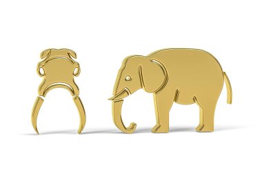 Golden 3d poaching icon isolated on white background - 3d render