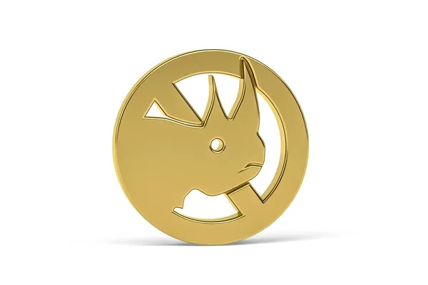 Golden Poaching Icon Isolated White Background Render — Stock fotografie