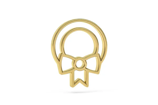 Golden Wreath Icon Isolated White Background Render — Φωτογραφία Αρχείου