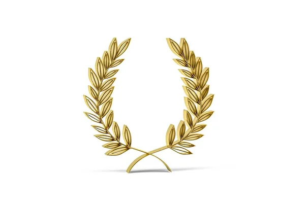 Golden Wreath Icon Isolated White Background Render — Zdjęcie stockowe