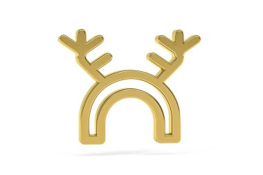 Beyaz arkaplanda izole edilmiş 3d boynuz simgesi - 3d oluşturma