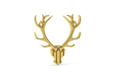 Beyaz arkaplanda izole edilmiş 3d boynuz simgesi - 3d oluşturma