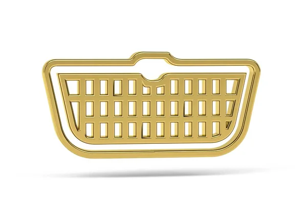 Golden Grille Ícone Isolado Fundo Branco Renderização — Fotografia de Stock