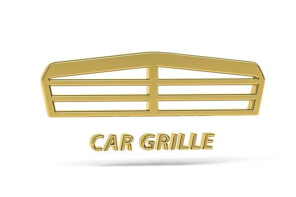 Goldenes Kühlergrill Symbol Isoliert Auf Weißem Hintergrund Render — Stockfoto