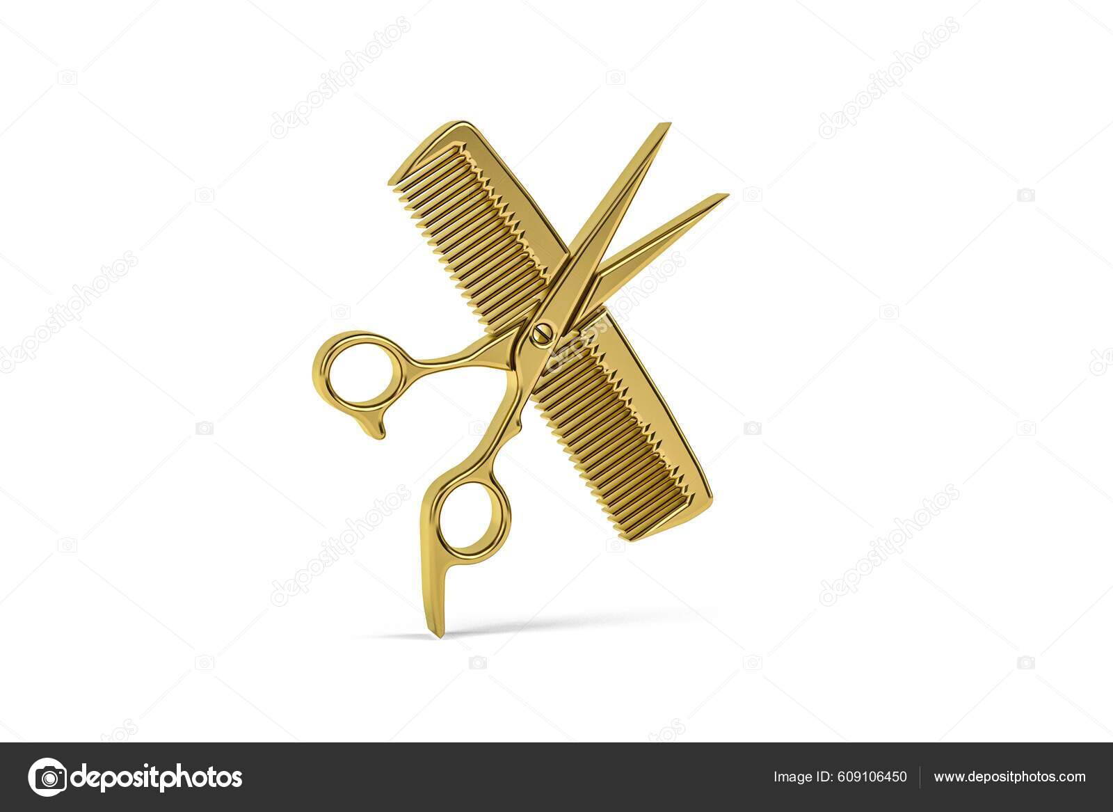 Gold Emblem Badge Scissors Icon Database Stock Vector (Royalty Free)  743721619
