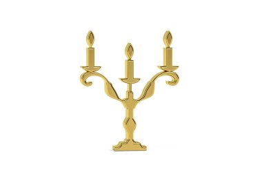 Beyaz arkaplanda izole edilmiş 3d şamdan simgesi - 3d oluşturma