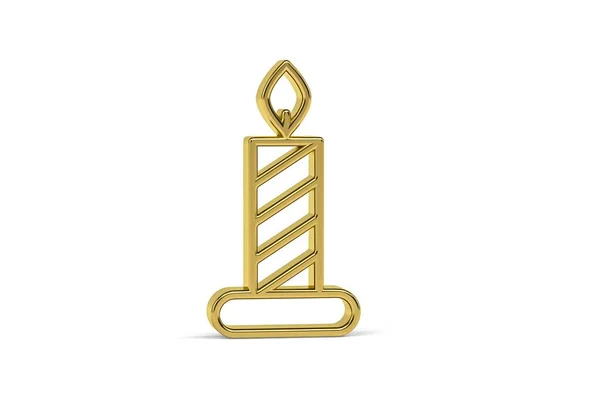 Golden Candleholder Icon Isolated White Background Render — Stock Photo, Image