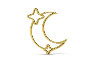 Beyaz arkaplanda izole edilmiş 3D ay simgesi - 3B görüntüleme