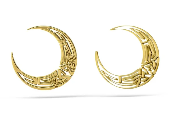 Beyaz arkaplanda izole edilmiş 3D ay simgesi - 3B görüntüleme