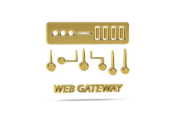 Goldenes Gateway Symbol Isoliert Auf Weißem Hintergrund Renderer — Stockfoto