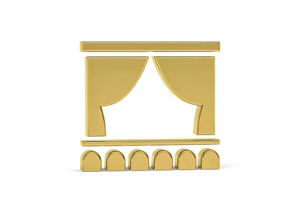 Goldenes Bühnensymbol Isoliert Auf Weißem Hintergrund Renderer — Stockfoto
