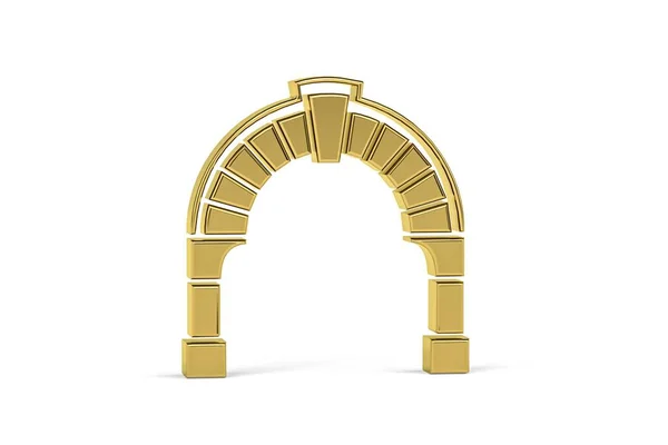 Icono Puerta Oro Aislado Sobre Fondo Blanco Render —  Fotos de Stock