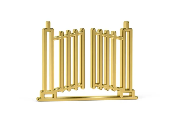 Golden Poort Pictogram Geïsoleerd Witte Achtergrond Render — Stockfoto